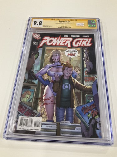 Power Girl 10 CGC 9.8 2010 Signed And Sketch Amanda Connor
