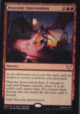 Draconic Intervention - Strixhaven: School of Mages: #96, MTG Nm R86
