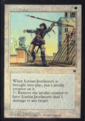 Icatian Javelineers (Benson) - Fallen Empires: #8a, Magic: The Gathering Nm R100