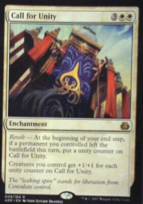 Call for Unity - Aether Revolt: #9, Magic: The Gathering Nm R141