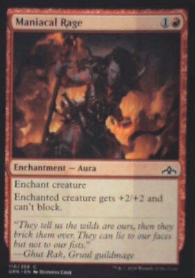 Maniacal Rage - Guilds of Ravnica: #110, Magic: The Gathering Nm R160