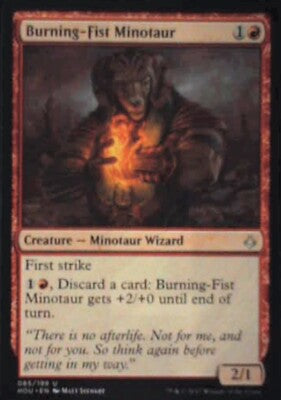 Burning-Fist Minotaur - Hour of Devastation: #85, Magic: The Gathering Nm R120