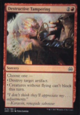 Destructive Tampering - Aether Revolt: #78, Magic: The Gathering Nm R177