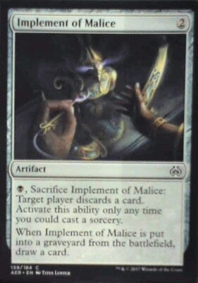 Implement of Malice - Aether Revolt: #159, Magic: The Gathering Nm R230