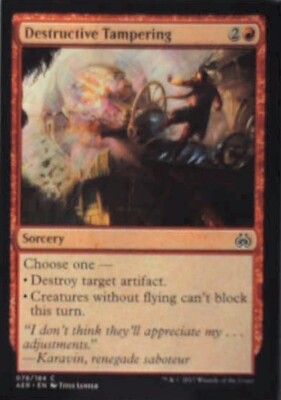 Destructive Tampering - Aether Revolt: #78, Magic: The Gathering Nm R204