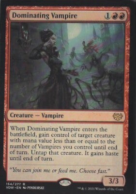 Dominating Vampire - Innistrad: Crimson Vow: #154, Magic: The Gathering Nm R130
