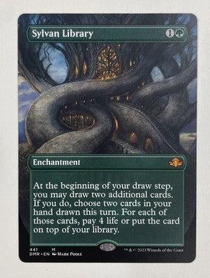 Sylvan Library Borderless Dominaria Near Mint NM MTG Magic The Gathering