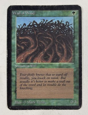 Wall Of Wood Alpha HP Heavy Play MTG Magic The Gathering
