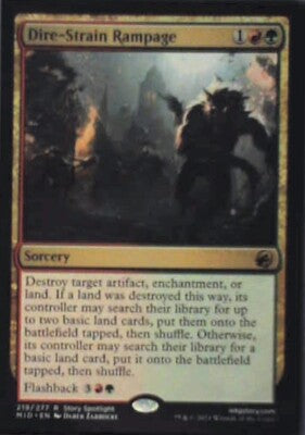 Dire-Strain Rampage - Innistrad: Midnight Hunt: #219, MTG Nm R130