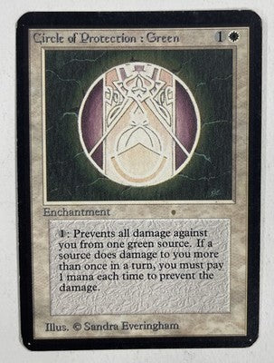Circle Of Protection: Green Alpha MP Moderate Play MTG Magic The Gathering A