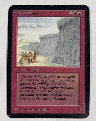 Wall Of Stone Alpha MP Moderate Play MTG Magic The Gathering