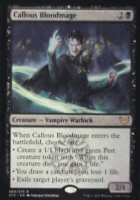 Callous Bloodmage - Strixhaven: School of Mages: #66, MTG Nm R239