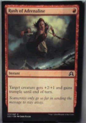Rush of Adrenaline - Explorers of Ixalan: #28, Magic: The Gathering Nm R87