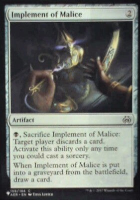 Implement of Malice - The List Reprints: #AER-159, Magic: The Gathering Nm R230