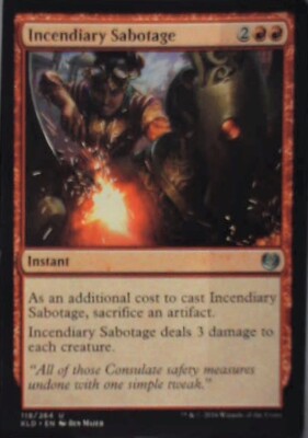 Incendiary Sabotage - Kaladesh: #119, Magic: The Gathering Nm R202