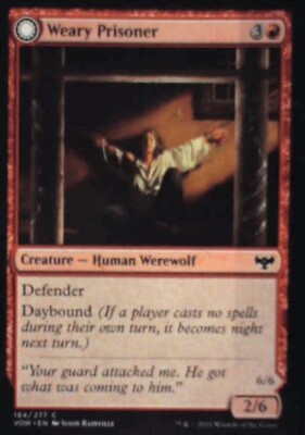 Weary Prisoner - Innistrad: Crimson Vow: #184, Magic: The Gathering Nm R53