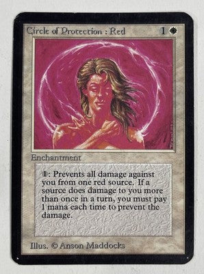 Circle Of Protection: Red Alpha MP Moderate Play MTG Magic The Gathering A