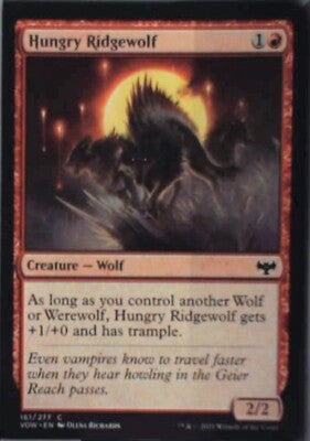 Hungry Ridgewolf - Innistrad: Crimson Vow: #161, Magic: The Gathering Nm R29