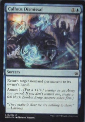 Callous Dismissal - War of the Spark: #44, Magic: The Gathering Nm R230