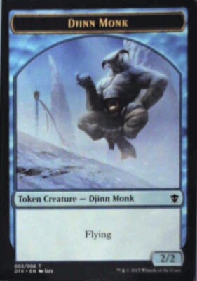 Djinn Monk Token - Dragons of Tarkir: #2, Magic: The Gathering Lp R97