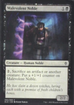 Malevolent Noble - Throne of Eldraine: #95, Magic: The Gathering Nm R231