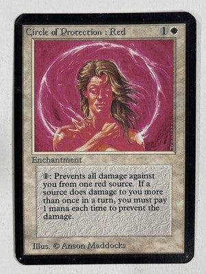 Circle Of Protection: Red Alpha MP Moderate Play MTG Magic The Gathering C