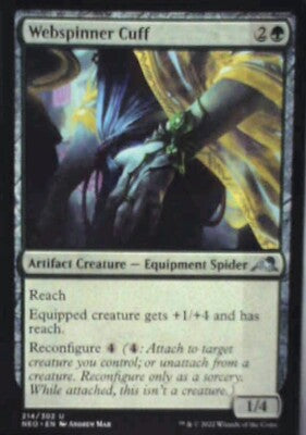 Webspinner Cuff - Kamigawa: Neon Dynasty: #214, Magic: The Gathering Nm R53