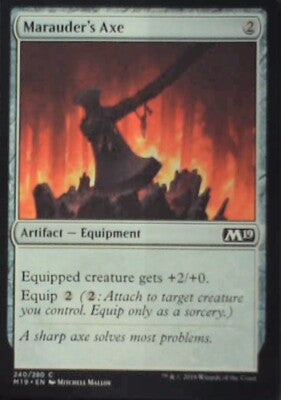 Marauder's Axe - Core Set 2019: #240, Magic: The Gathering Nm R80