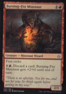 Burning-Fist Minotaur - Hour of Devastation: #85, Magic: The Gathering Nm R192