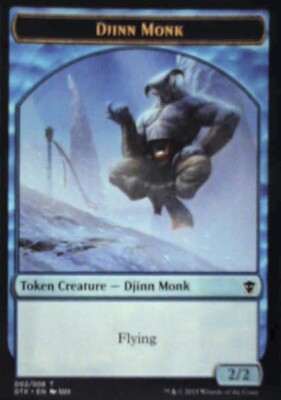 Djinn Monk Token - Dragons of Tarkir: #2, Magic: The Gathering