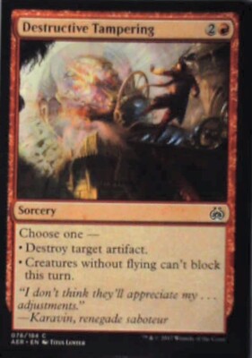 Destructive Tampering - Aether Revolt: #78, Magic: The Gathering Nm R188