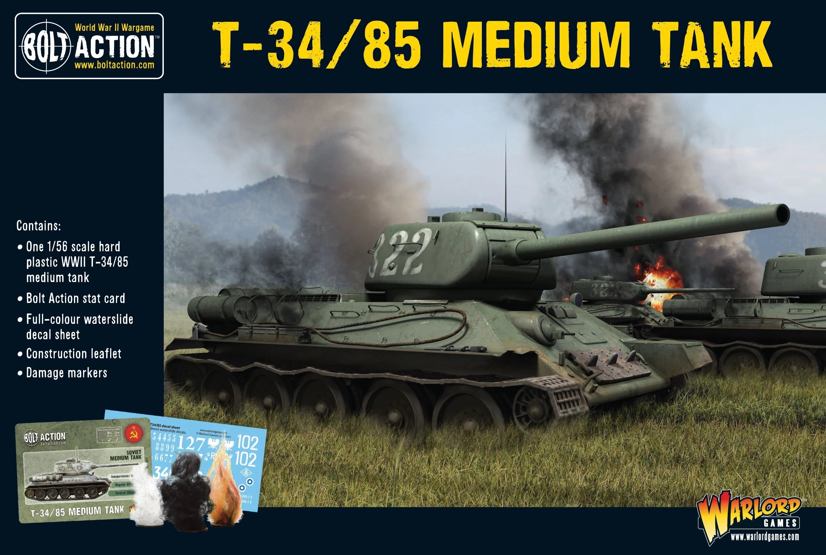 Bolt Action T34/85 Medium Tank Soviet Bloc