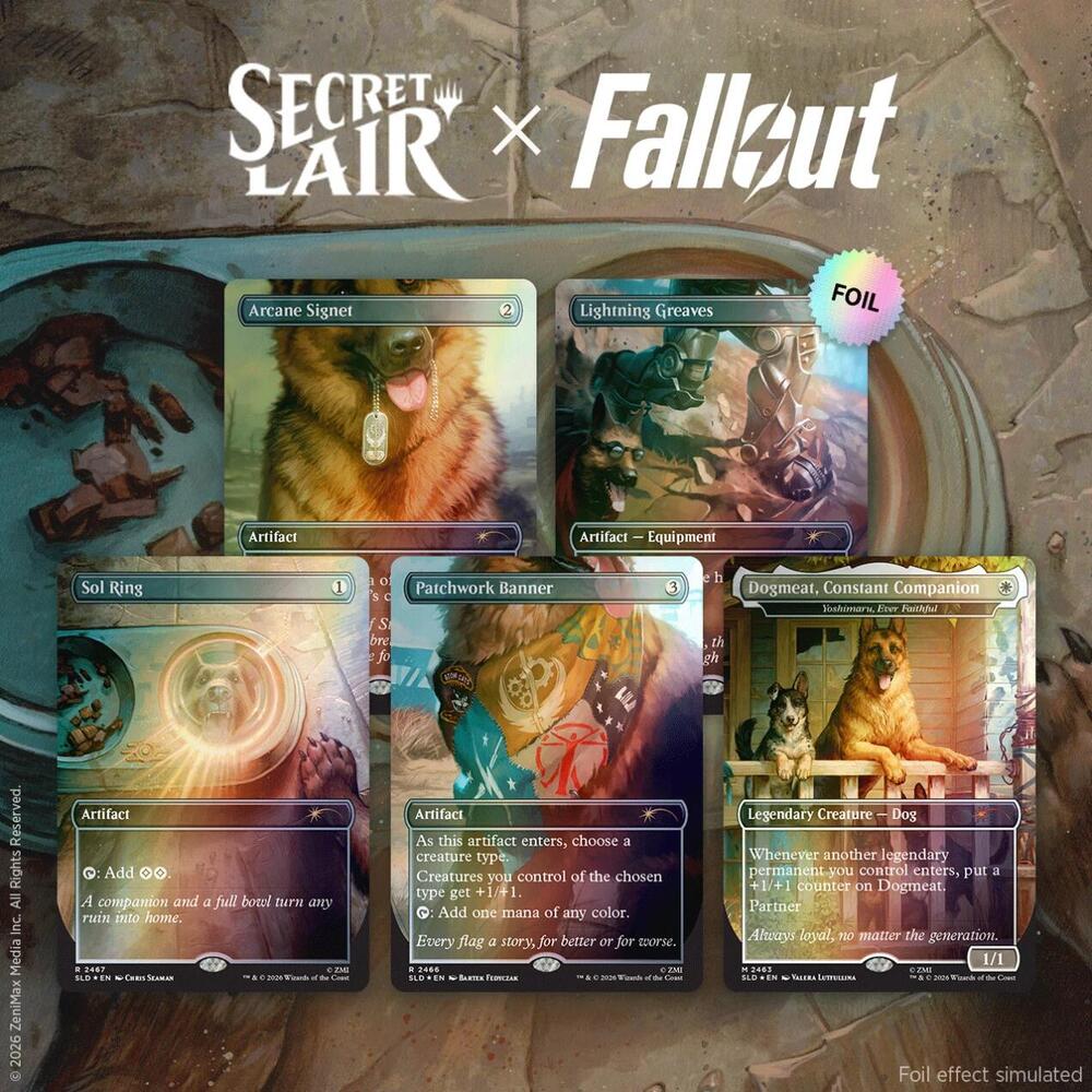 Magic The Gathering Secret Lair Drop: Secret Lair x Fallout: Greet the Dog - Traditional Foil Edition