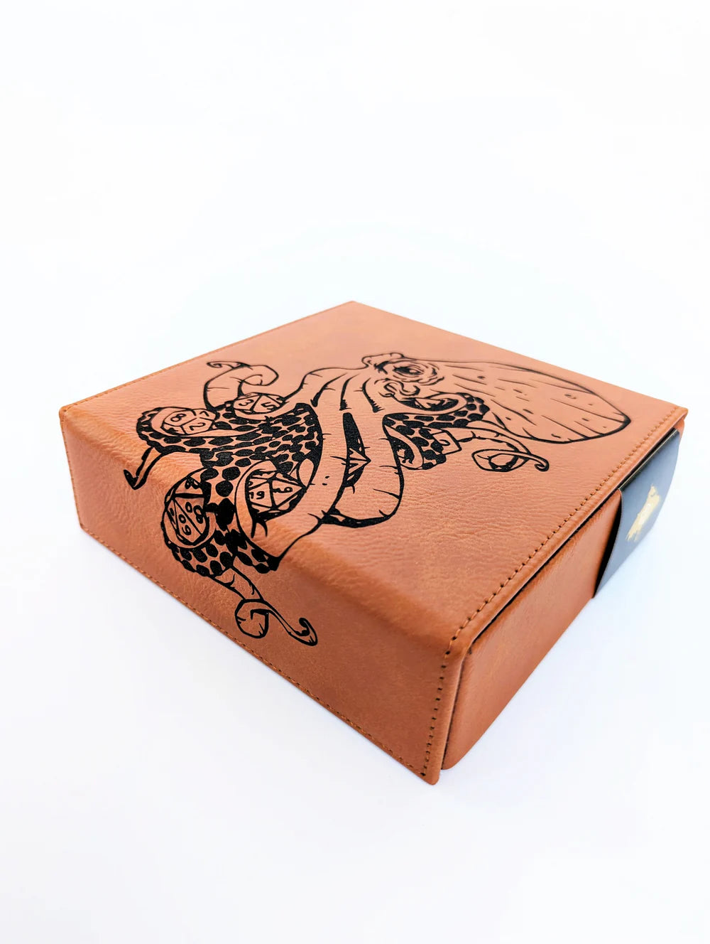 Kraken of Holding | Vegan Leather Dice Box - Chestnut