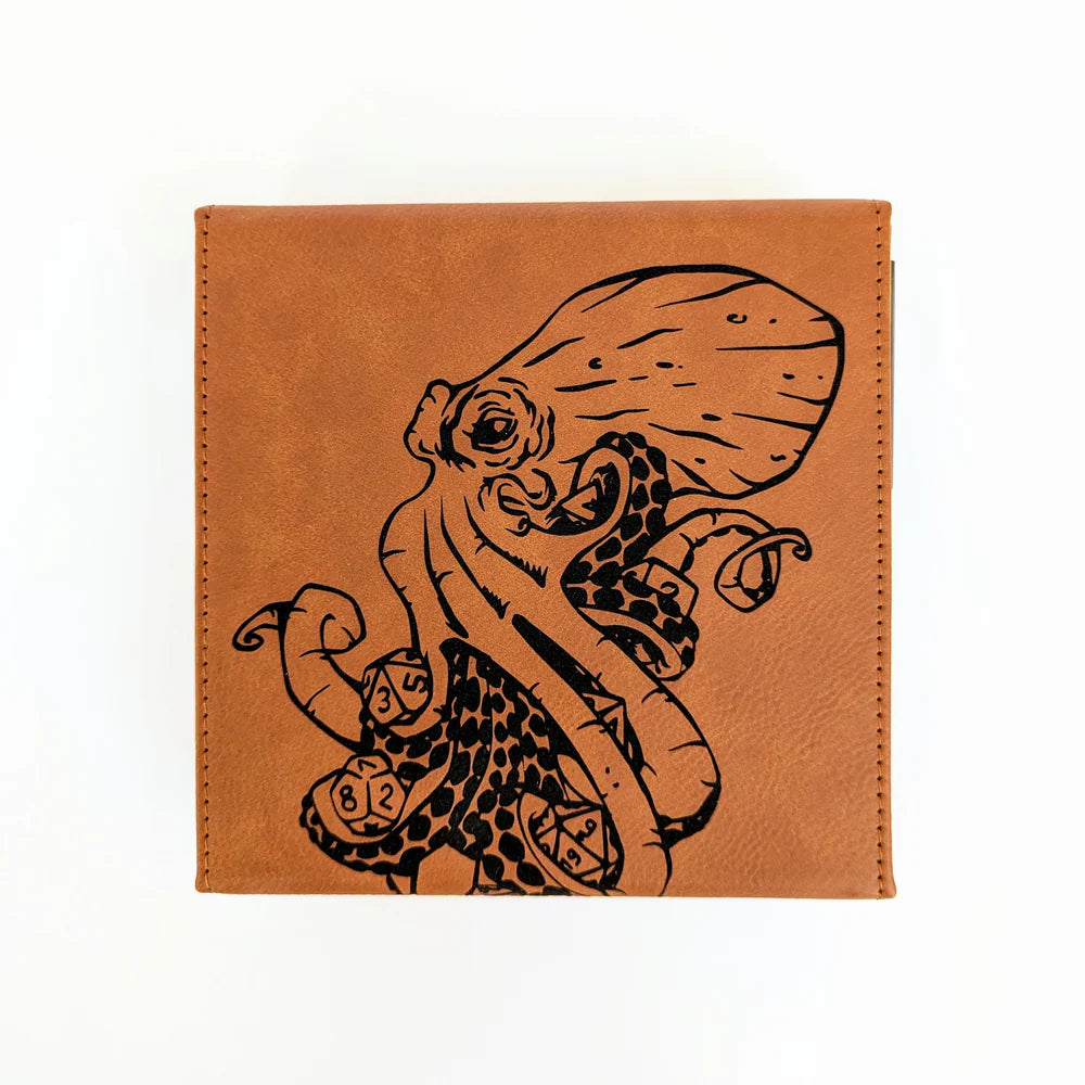 Kraken of Holding | Vegan Leather Dice Box - Chestnut