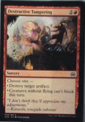 Destructive Tampering - Aether Revolt: #78, Magic: The Gathering Nm R58