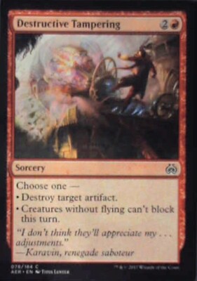 Destructive Tampering - Aether Revolt: #78, Magic: The Gathering Nm R72