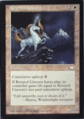 Revered Unicorn - Weatherlight: #23, Magic: The Gathering Lp R45